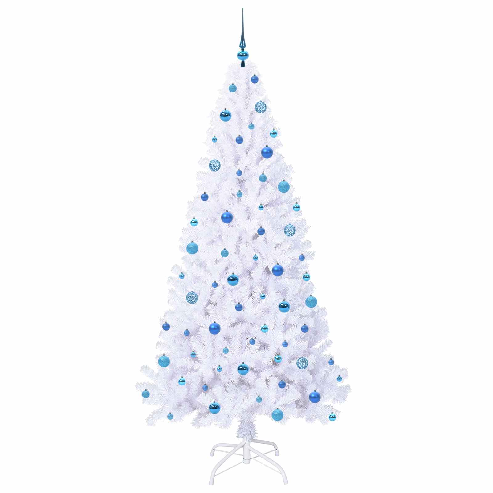 vidaXL Artificial Christmas Tree with Stand White 210 cm PVC and Steel - 53684