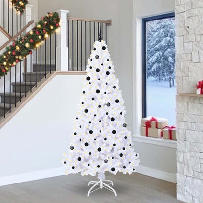 vidaXL Artificial Christmas Tree with Stand White 240 cm PVC and Steel - 53686