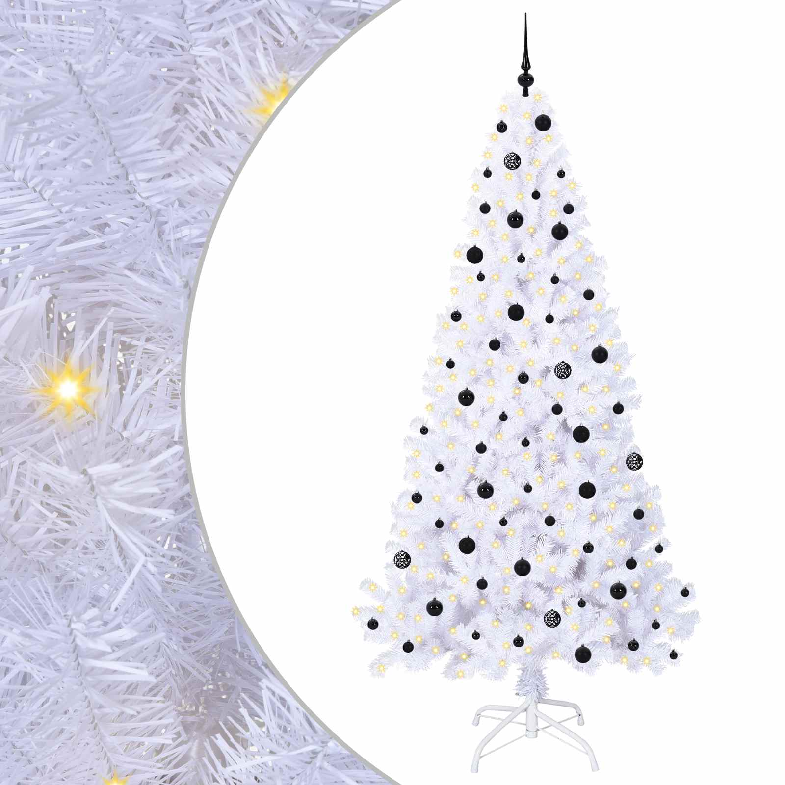 vidaXL Artificial Christmas Tree with Stand White 240 cm PVC and Steel - 53686