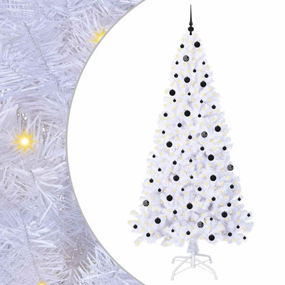 vidaXL Artificial Christmas Tree with Stand White 240 cm PVC and Steel - 53686