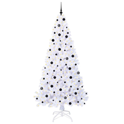 vidaXL Artificial Christmas Tree with Stand White 240 cm PVC and Steel - 53686