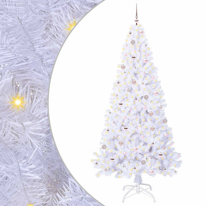 vidaXL Artificial Christmas Tree with Stand White 240 cm PVC and Steel - 53693