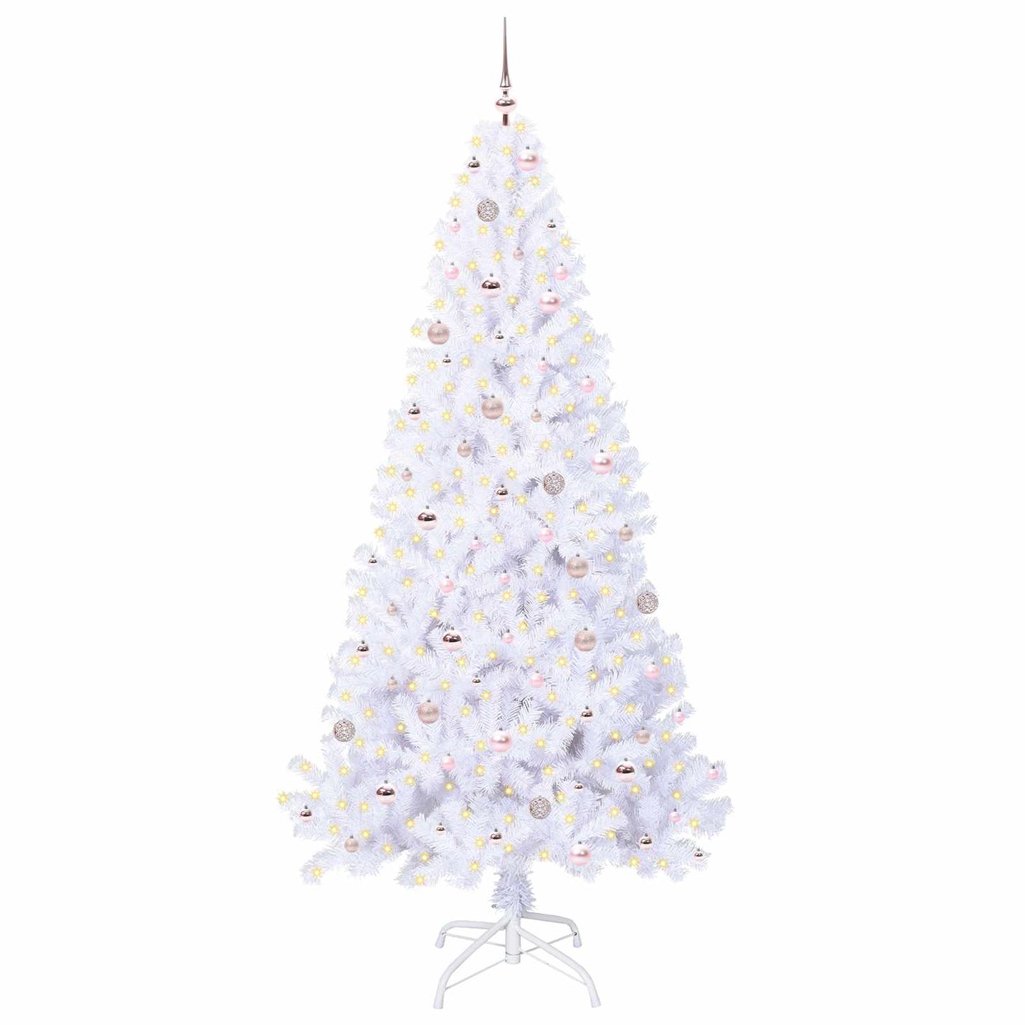 vidaXL Artificial Christmas Tree with Stand White 240 cm PVC and Steel - 53693