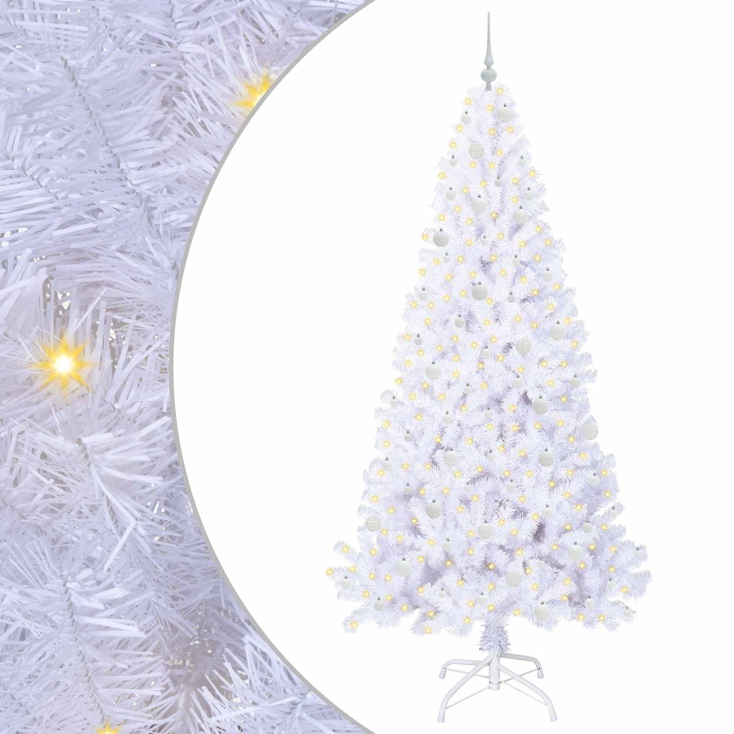 vidaXL Artificial Christmas Tree with Stand White 240 cm PVC and Steel - 53697