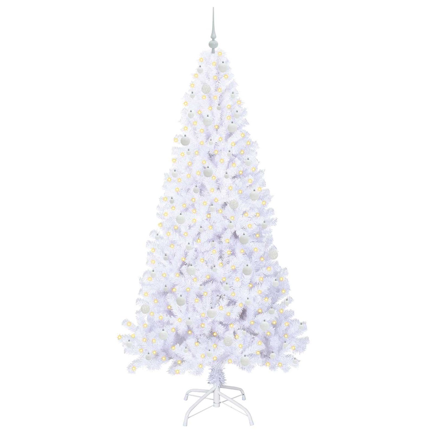 vidaXL Artificial Christmas Tree with Stand White 240 cm PVC and Steel - 53697