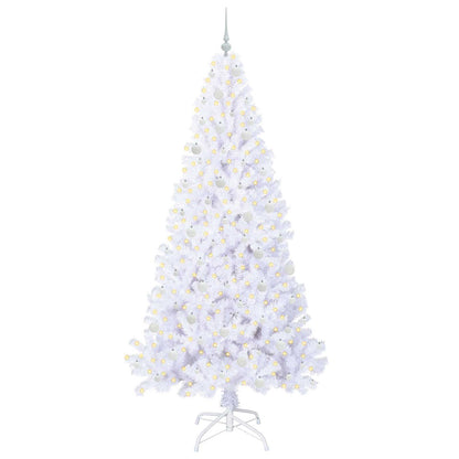 vidaXL Artificial Christmas Tree with Stand White 240 cm PVC and Steel - 53697