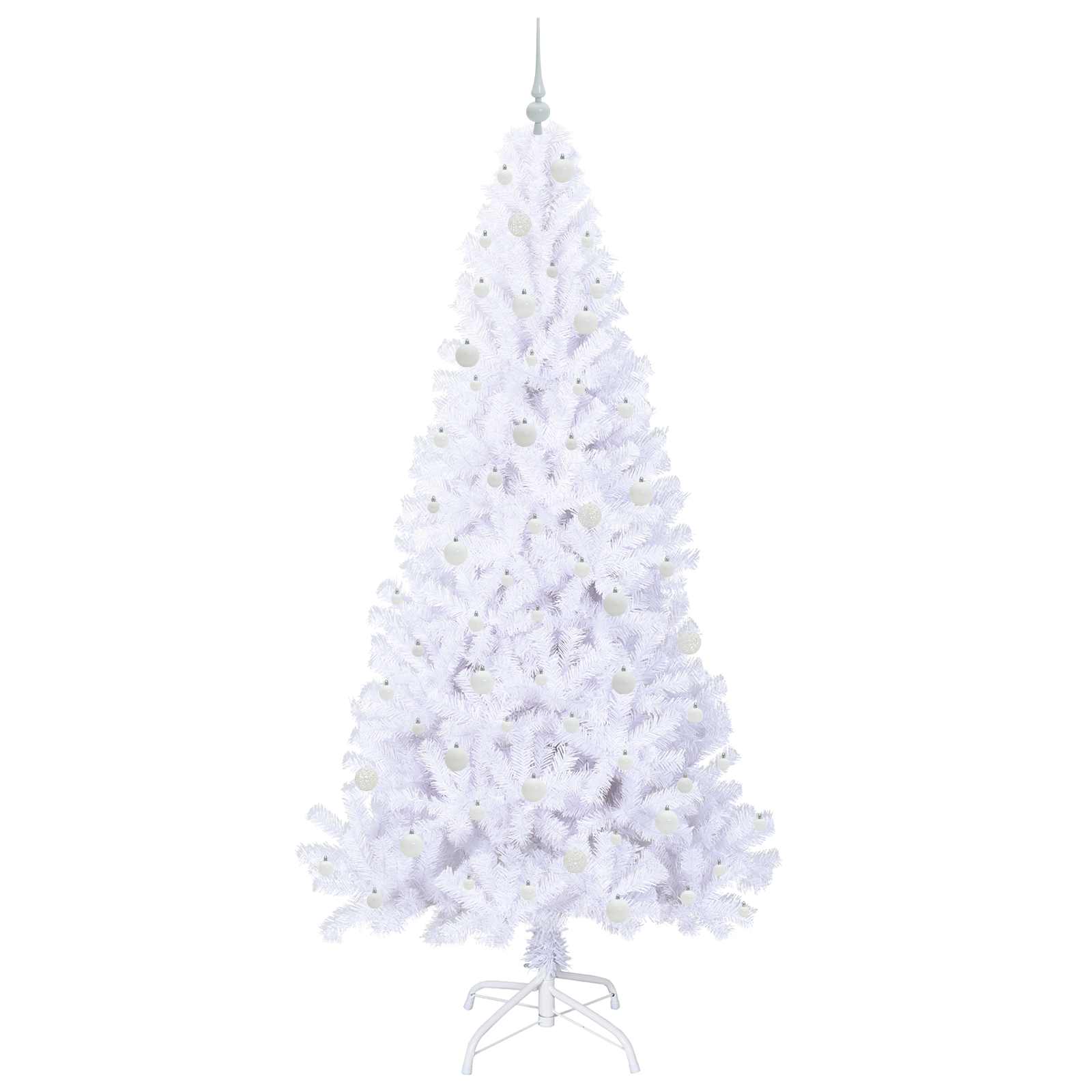 vidaXL Artificial Christmas Tree with Stand White 240 cm PVC and Steel - 53697
