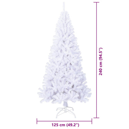 vidaXL Artificial Christmas Tree with Stand White 240 cm PVC and Steel - 53697