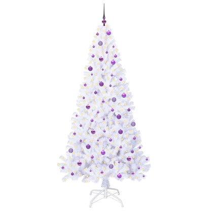 vidaXL Artificial Christmas Tree with Stand White 240 cm PVC and Steel - 53702