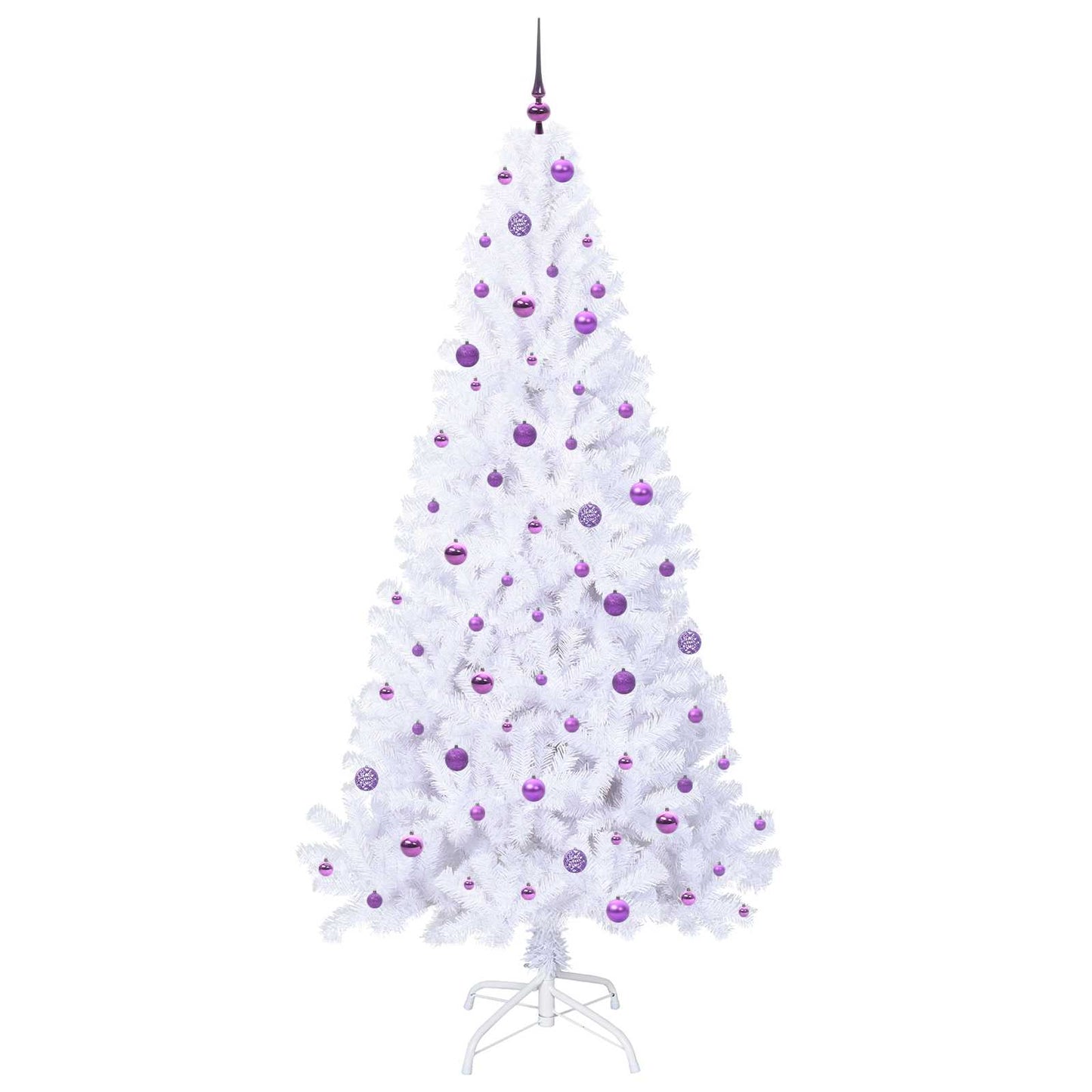 vidaXL Artificial Christmas Tree with Stand White 240 cm PVC and Steel - 53702