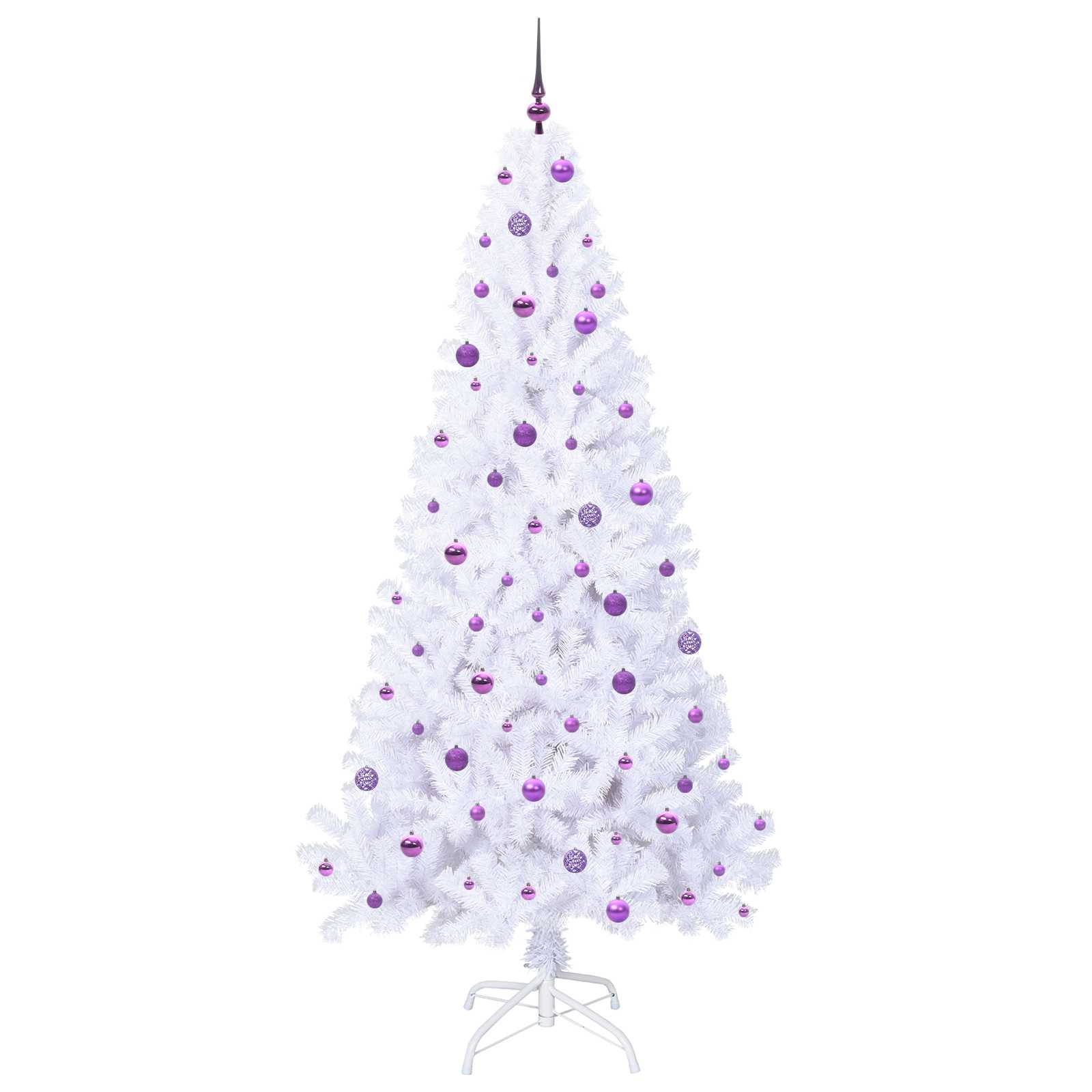 vidaXL Artificial Christmas Tree with Stand White 240 cm PVC and Steel - 53702