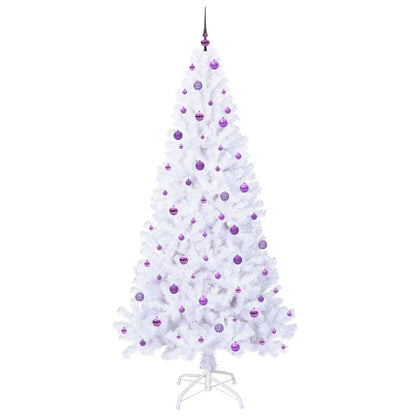 vidaXL Artificial Christmas Tree with Stand White 240 cm PVC and Steel - 53702