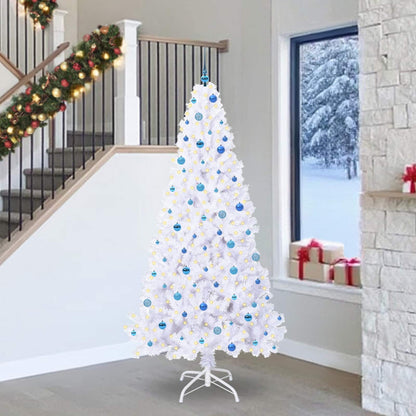 vidaXL Artificial Christmas Tree with Stand White 240 cm PVC and Steel - 53705