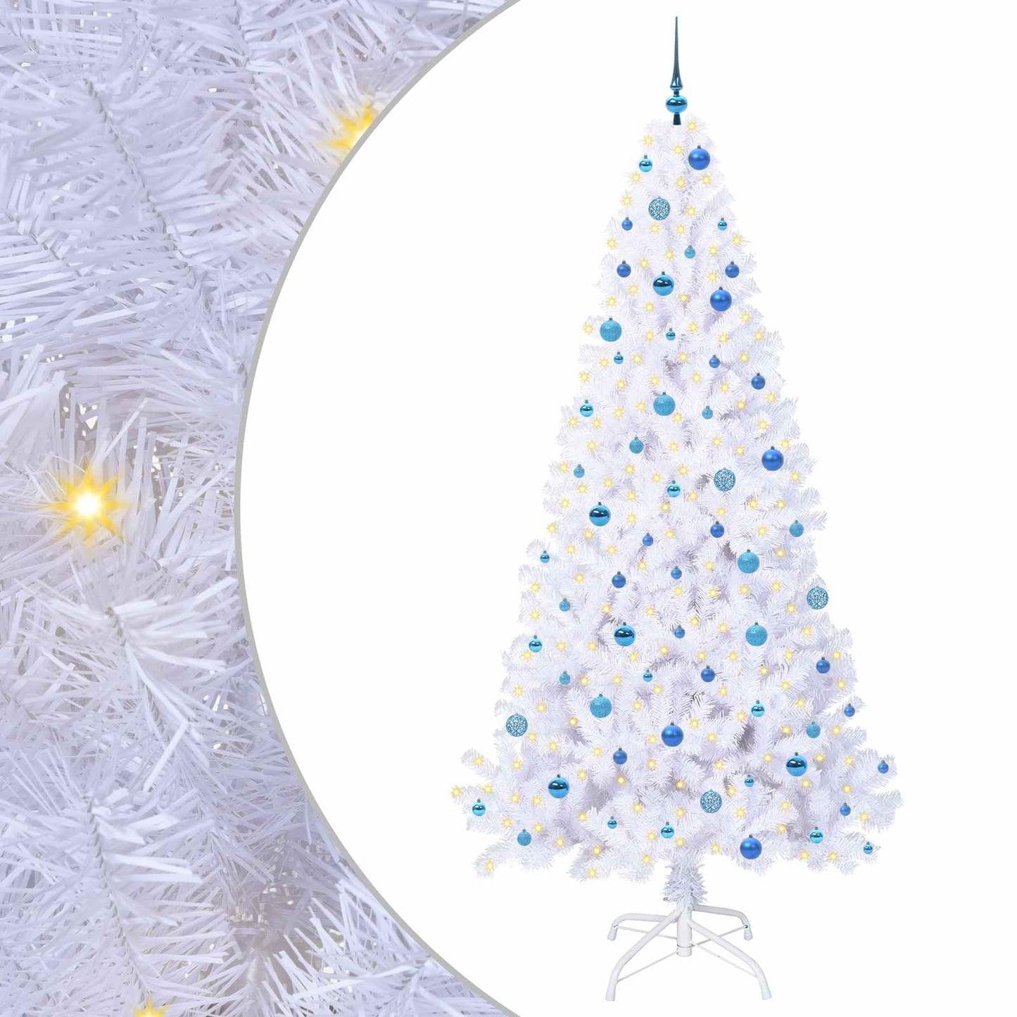 vidaXL Artificial Christmas Tree with Stand White 240 cm PVC and Steel - 53705
