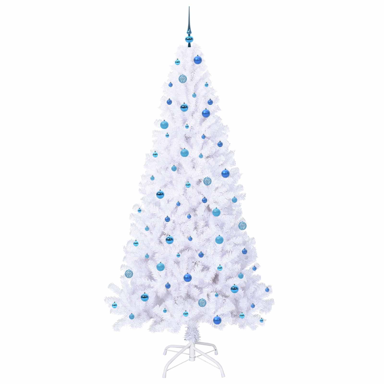 vidaXL Artificial Christmas Tree with Stand White 240 cm PVC and Steel - 53705