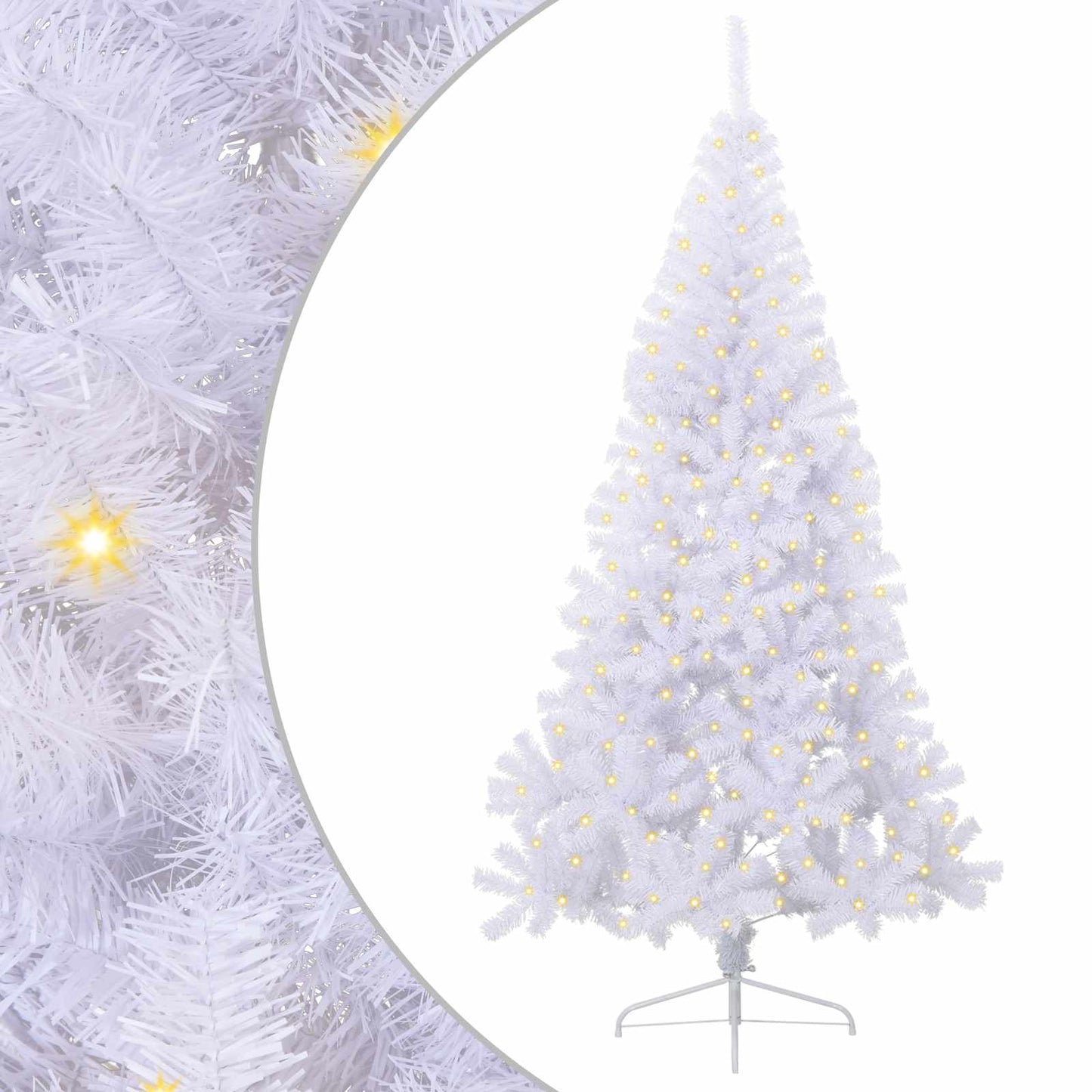 vidaXL Artificial Christmas Tree with Stand White 240 cm PVC and Steel - 53706