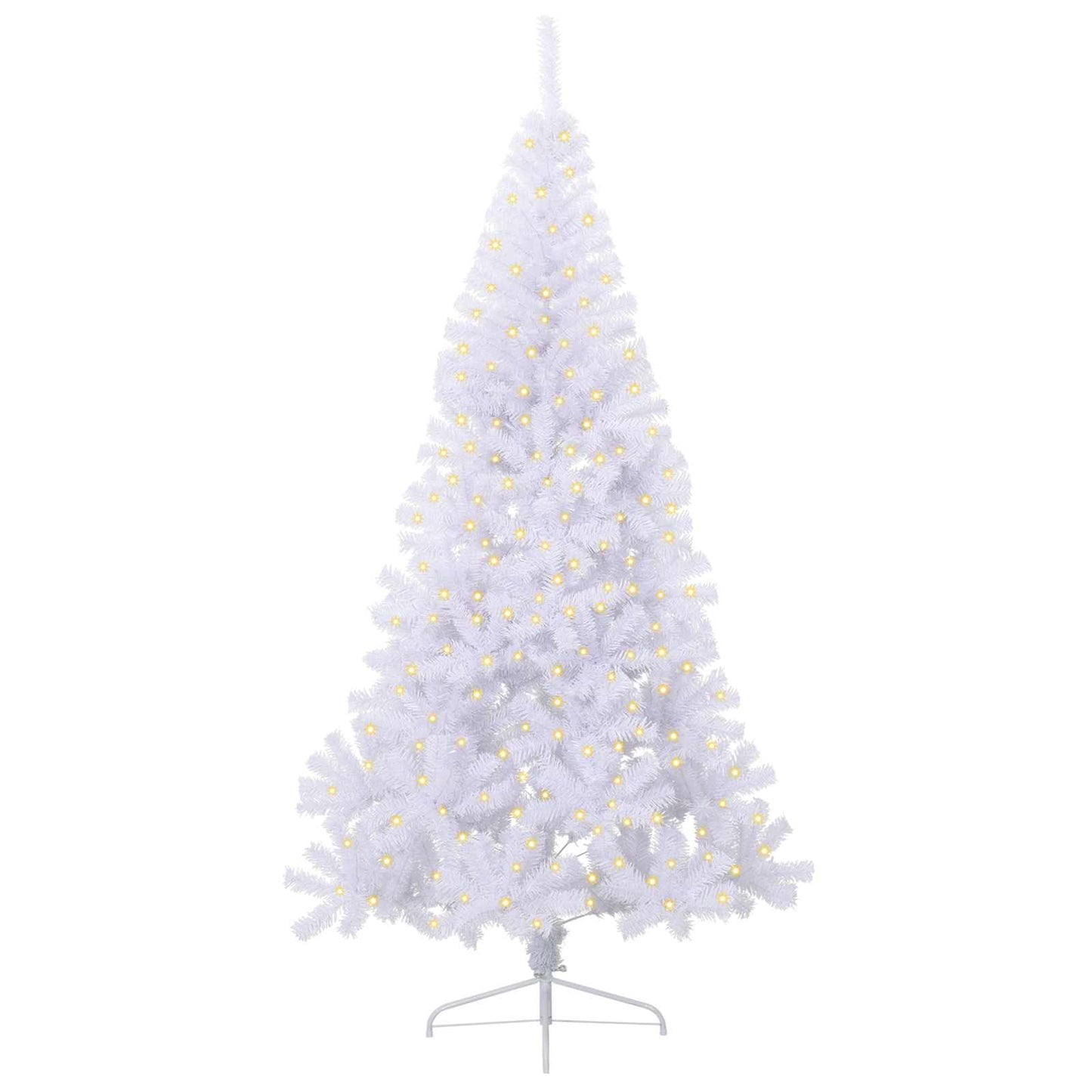 vidaXL Artificial Christmas Tree with Stand White 240 cm PVC and Steel - 53706
