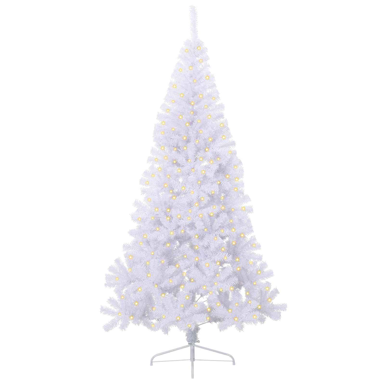 vidaXL Artificial Christmas Tree with Stand White 240 cm PVC and Steel - 53706