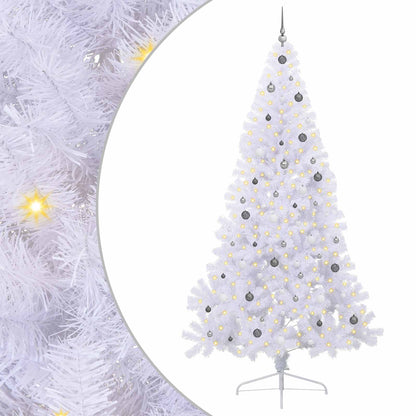 vidaXL Artificial Christmas Tree White 240 cm PVC and Steel