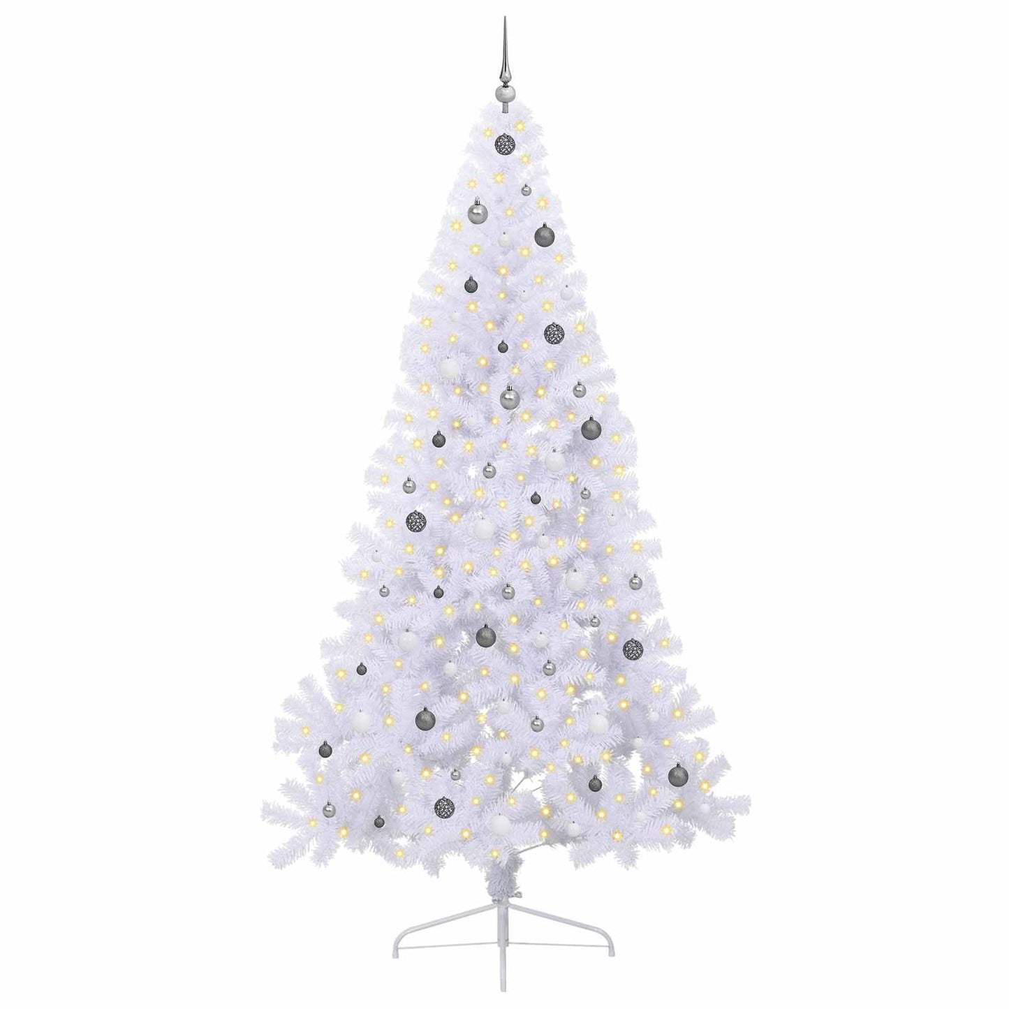 vidaXL Artificial Christmas Tree White 240 cm PVC and Steel