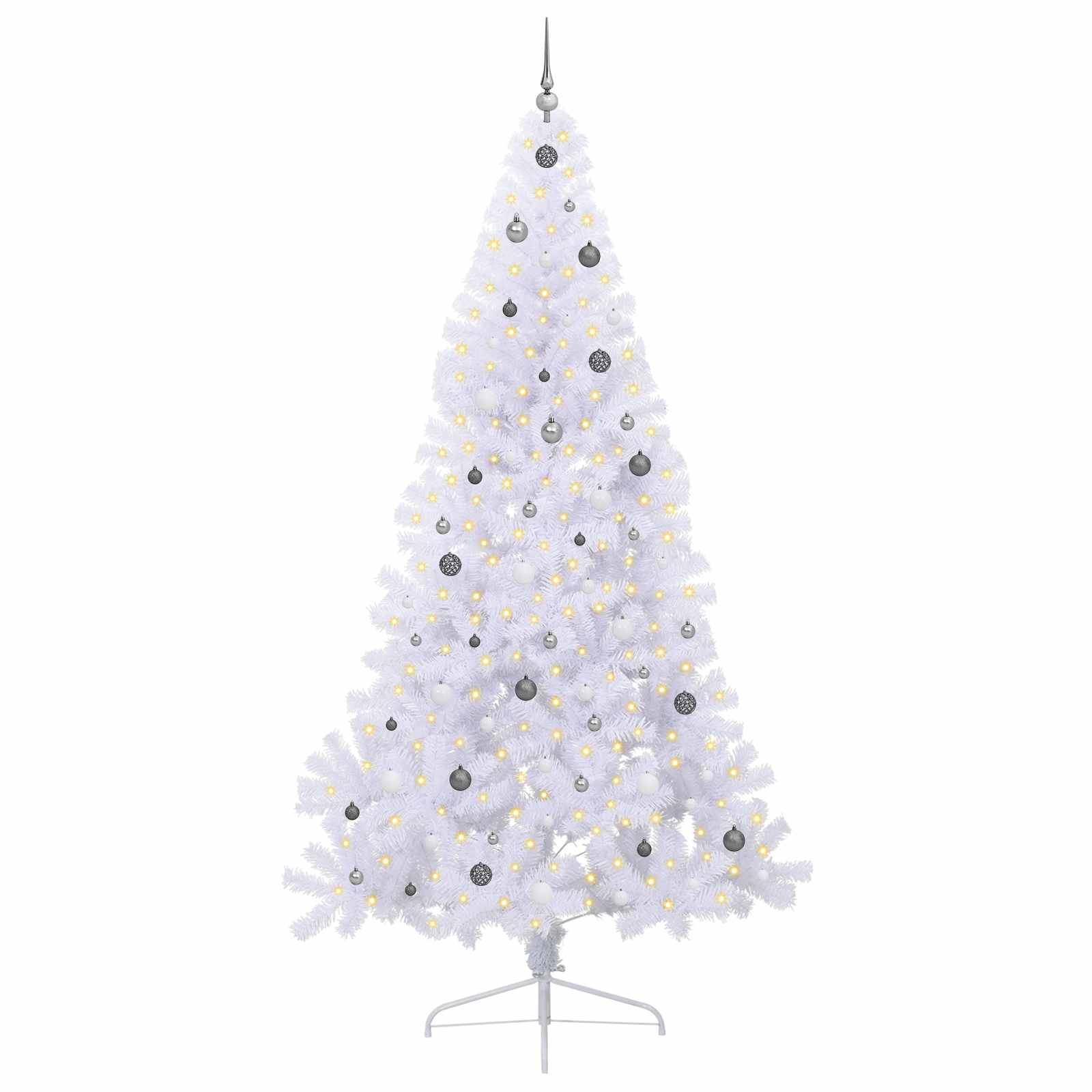 vidaXL Artificial Christmas Tree White 240 cm PVC and Steel