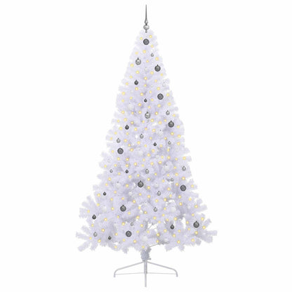 vidaXL Artificial Christmas Tree White 240 cm PVC and Steel