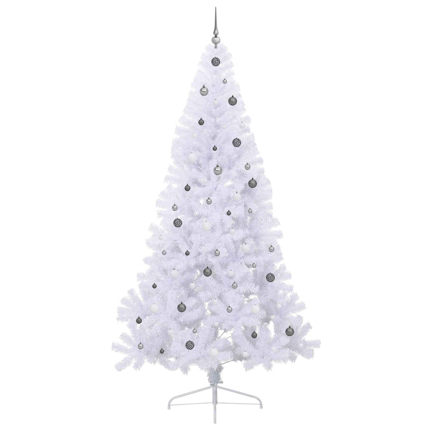 vidaXL Artificial Christmas Tree White 240 cm PVC and Steel