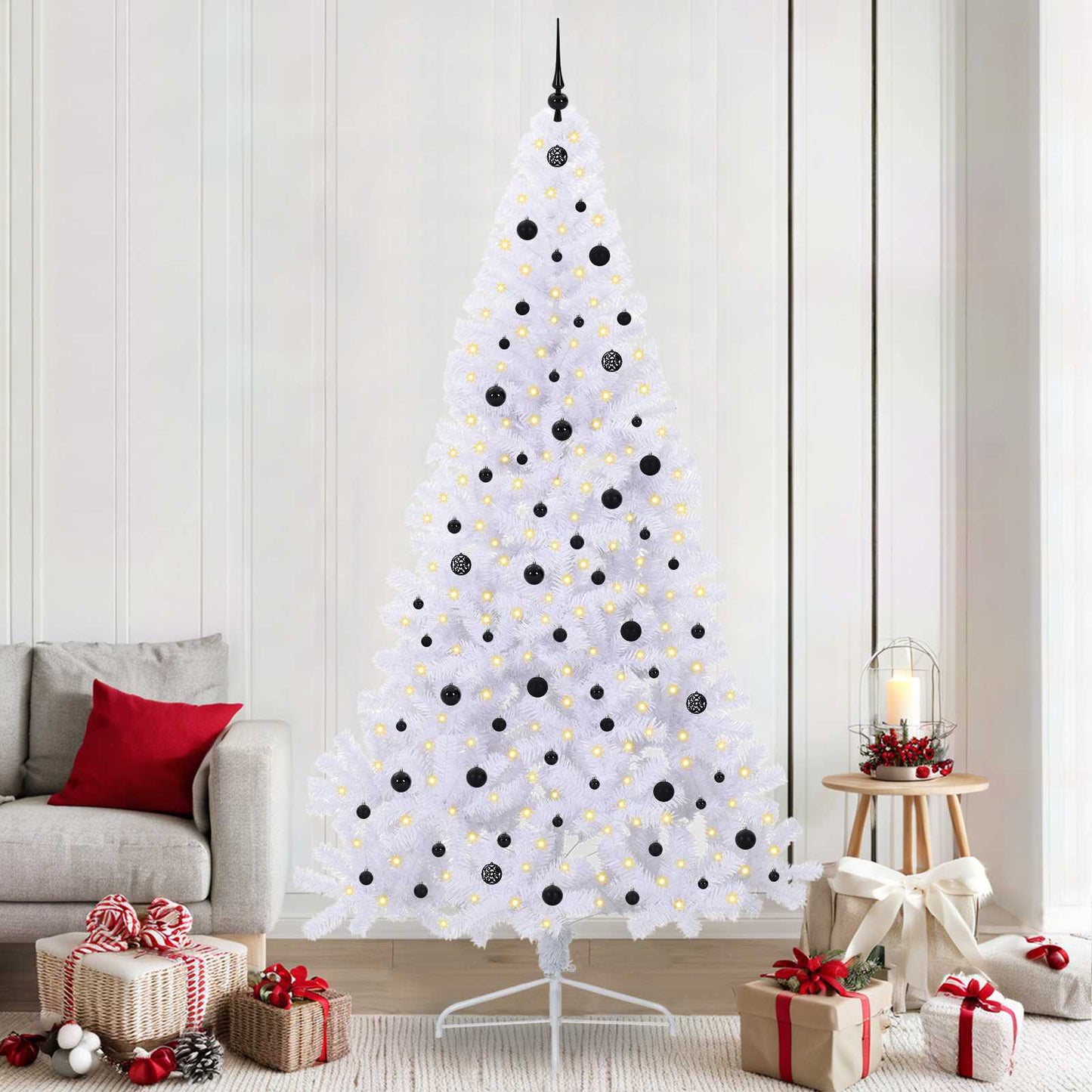 vidaXL Artificial Christmas Tree White 240 cm PVC and Steel - 53715