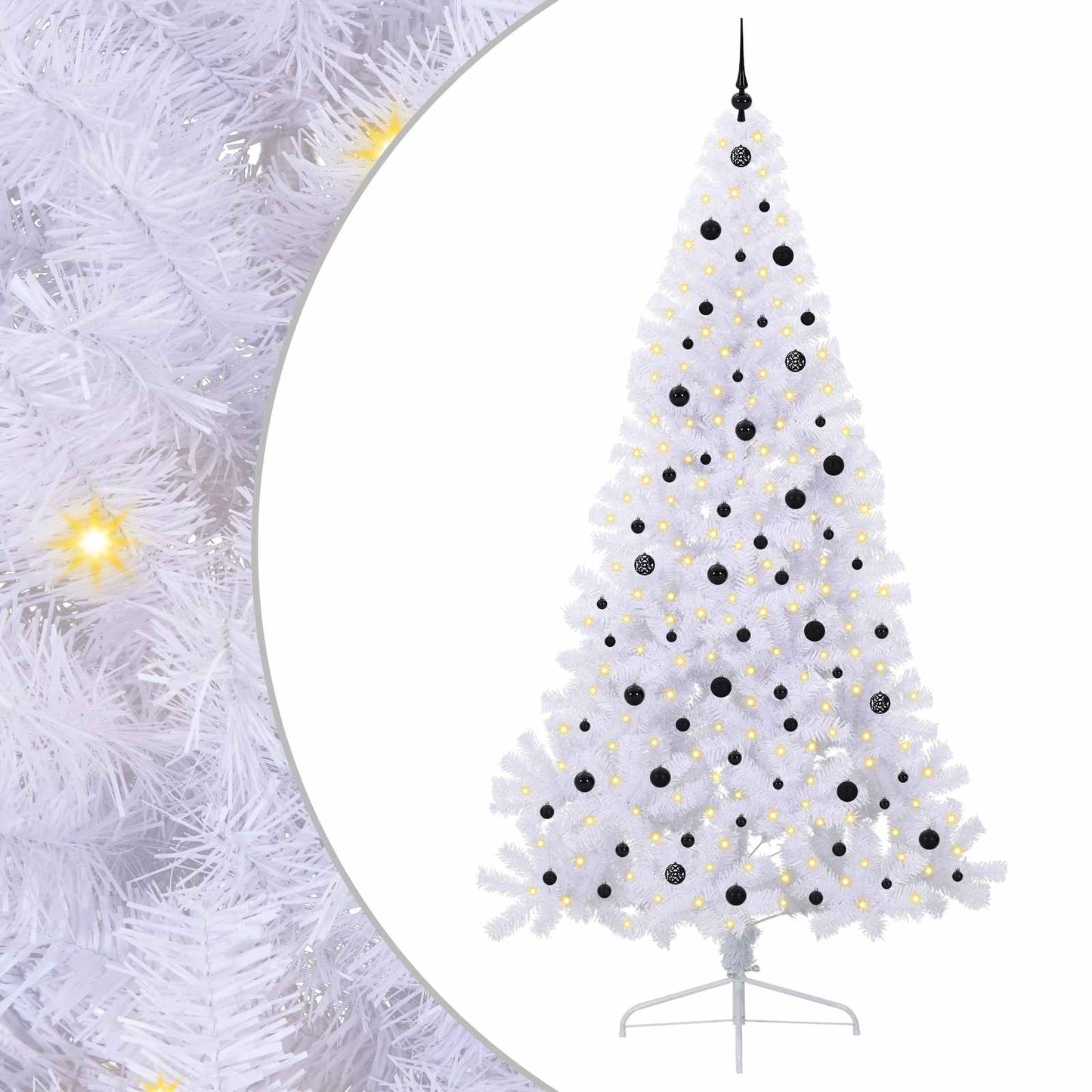vidaXL Artificial Christmas Tree White 240 cm PVC and Steel - 53715