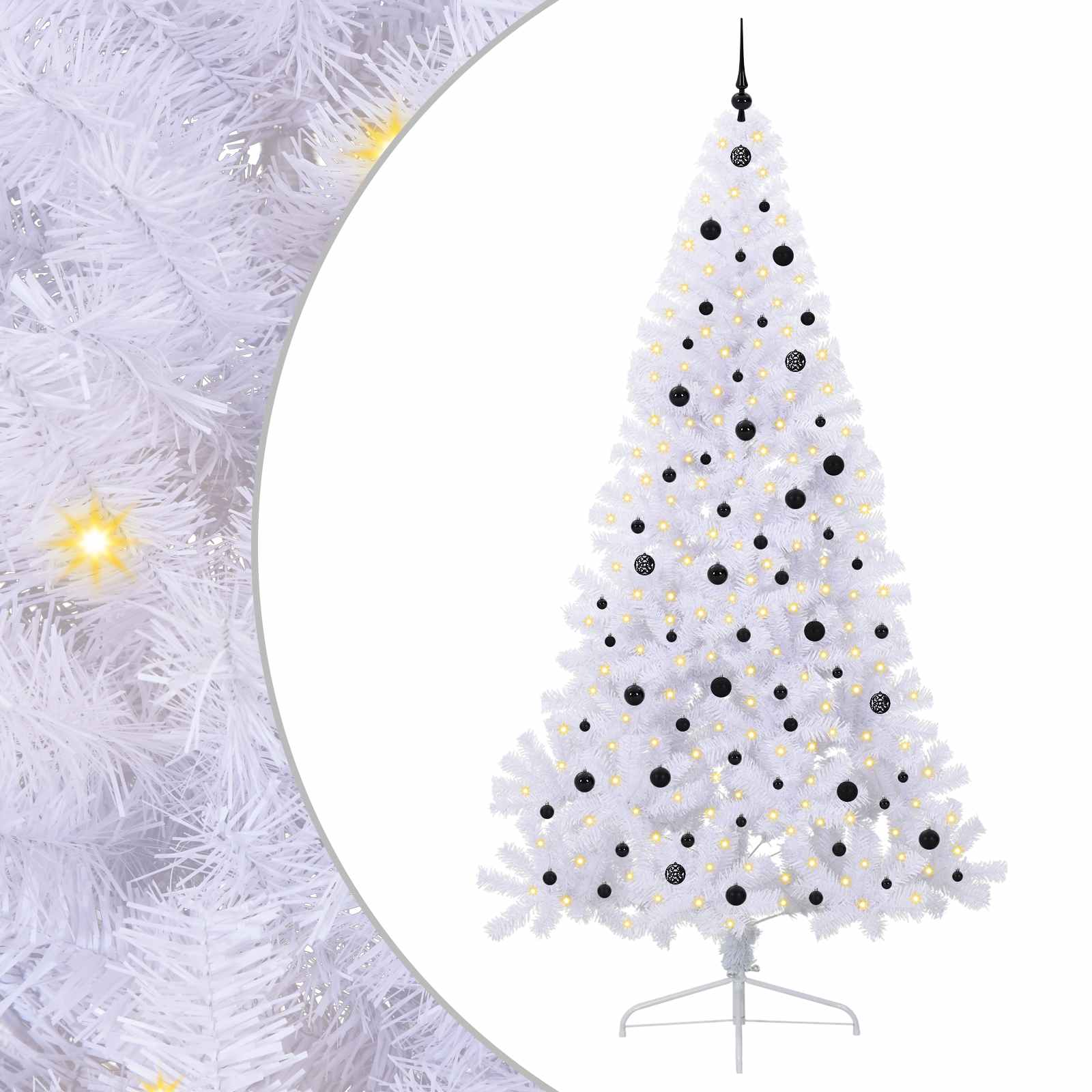 vidaXL Artificial Christmas Tree White 240 cm PVC and Steel - 53715