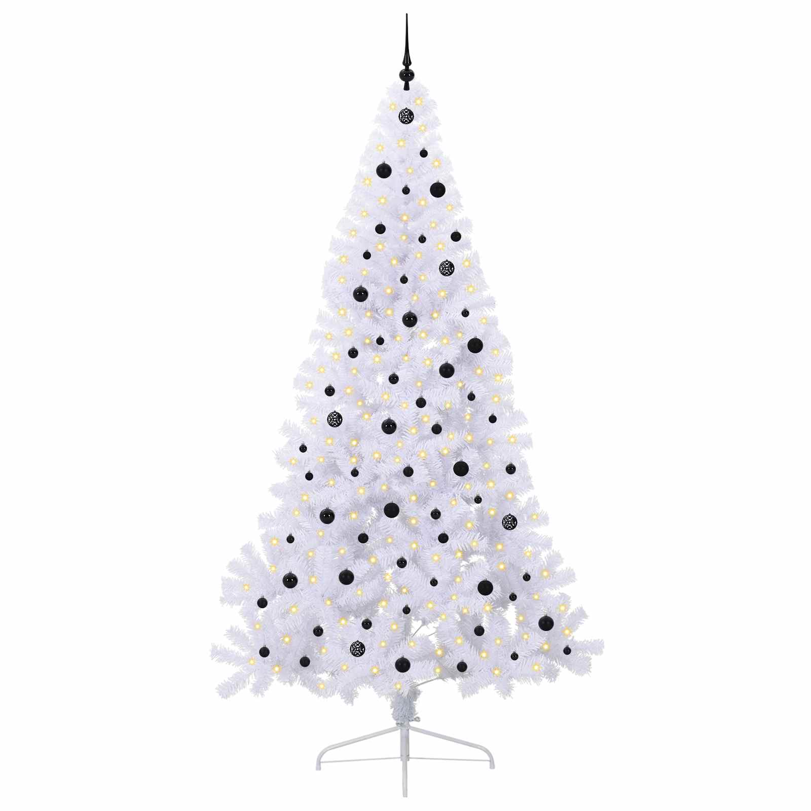 vidaXL Artificial Christmas Tree White 240 cm PVC and Steel - 53715
