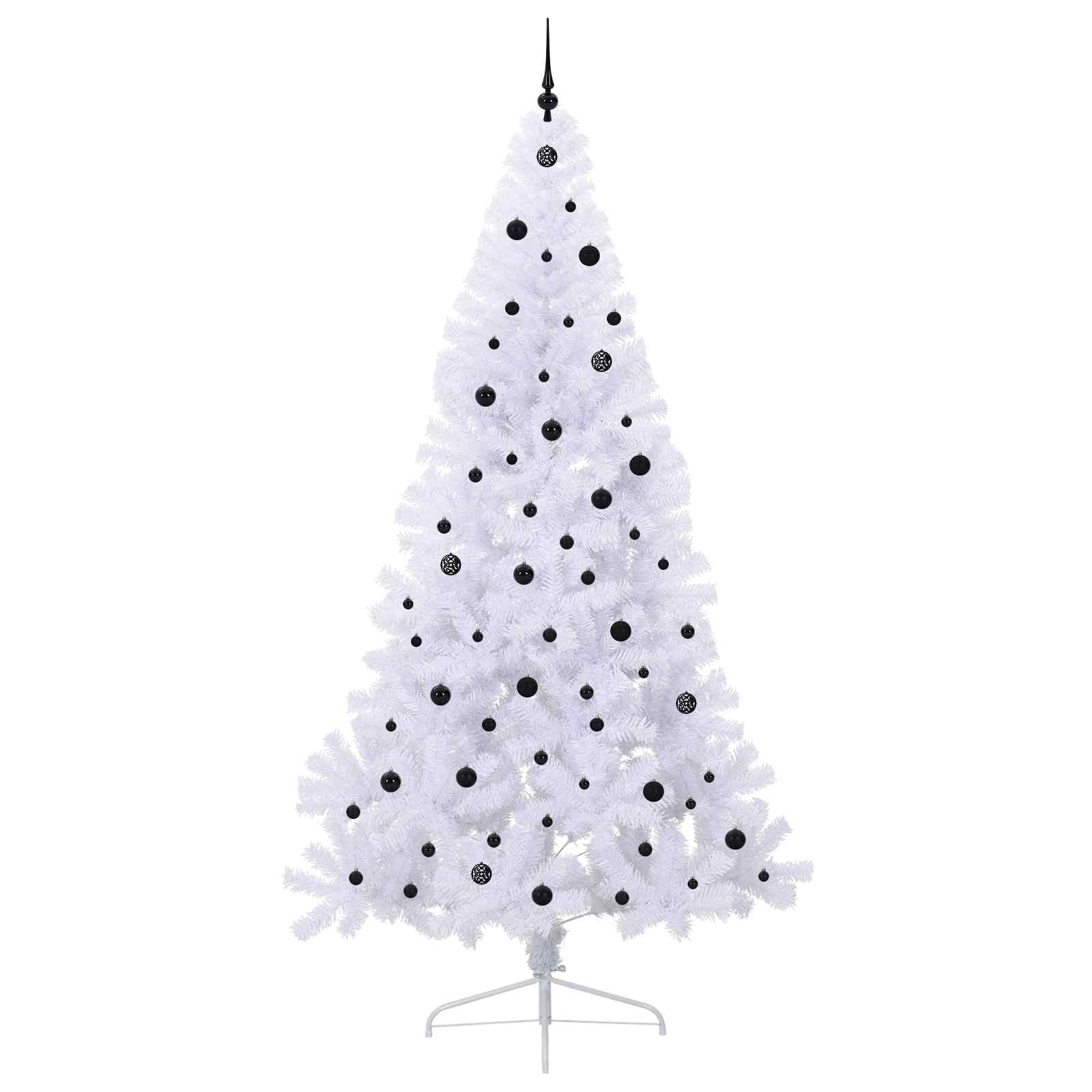 vidaXL Artificial Christmas Tree White 240 cm PVC and Steel - 53715