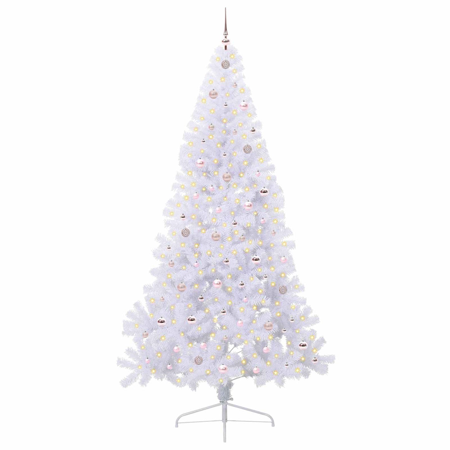 vidaXL Artificial Christmas Tree White 240 cm PVC and Steel - 53718