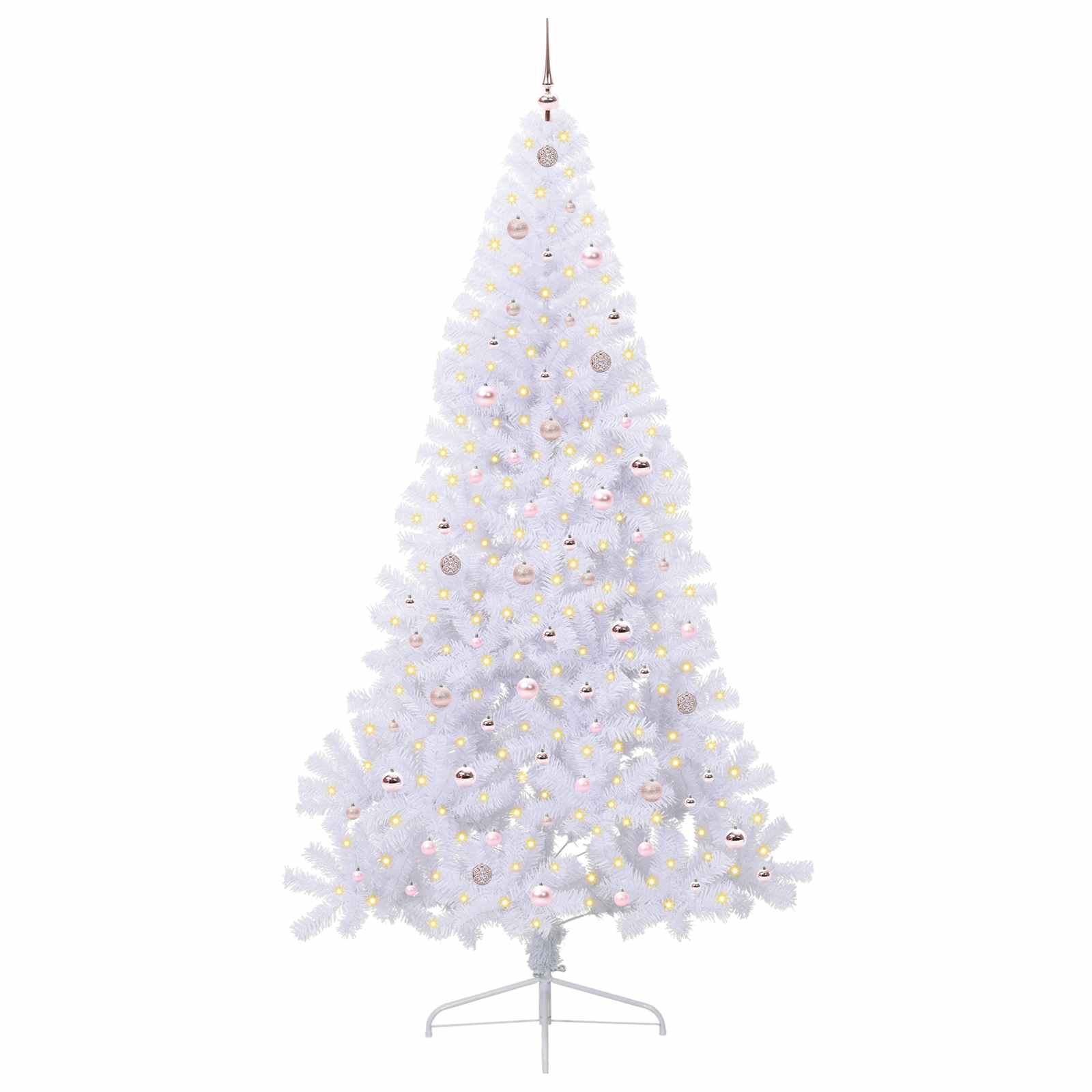vidaXL Artificial Christmas Tree White 240 cm PVC and Steel - 53718