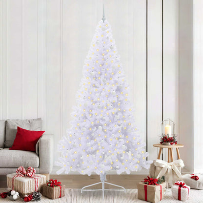 vidaXL Artificial Christmas Tree White 240 cm PVC and Steel - 53729