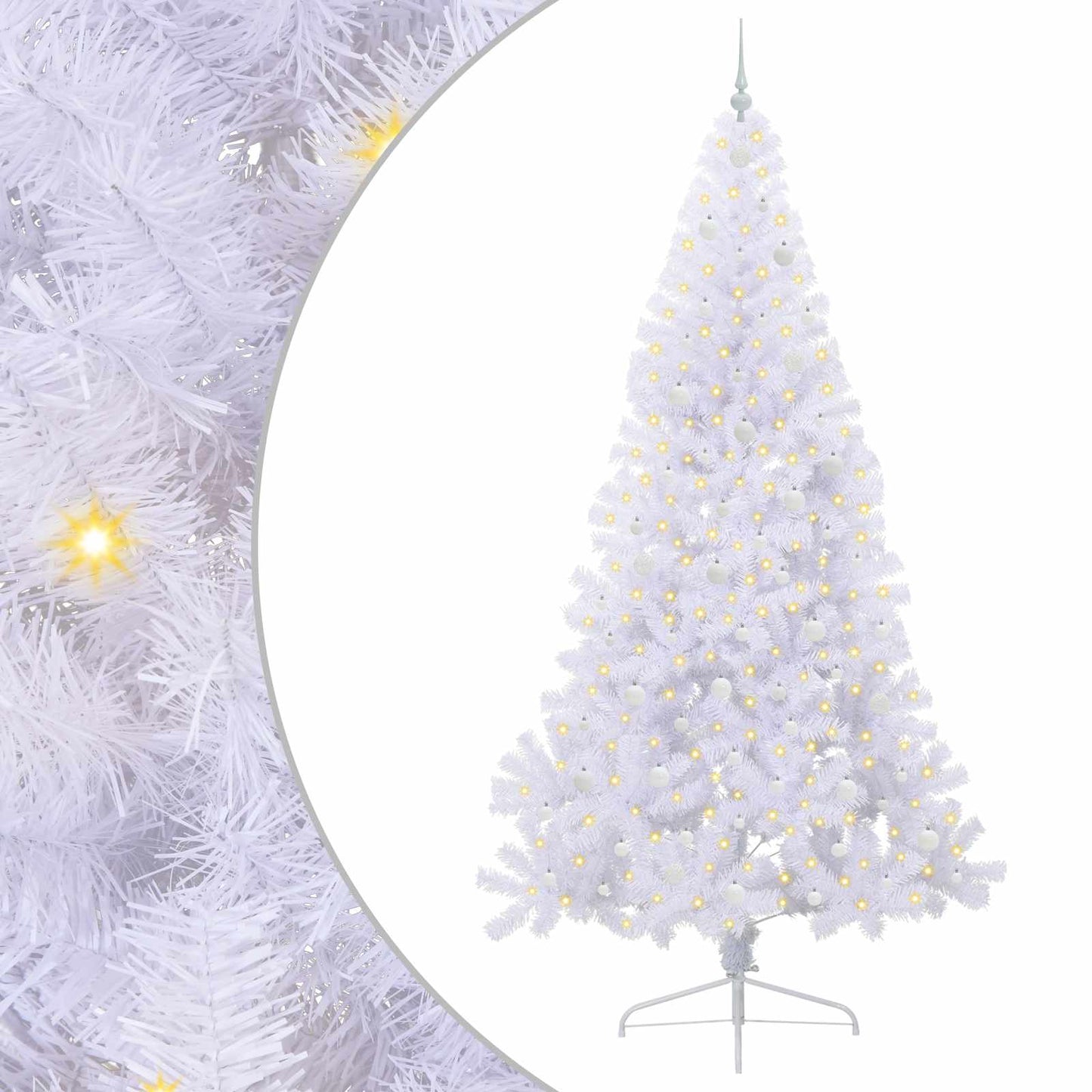 vidaXL Artificial Christmas Tree White 240 cm PVC and Steel - 53729