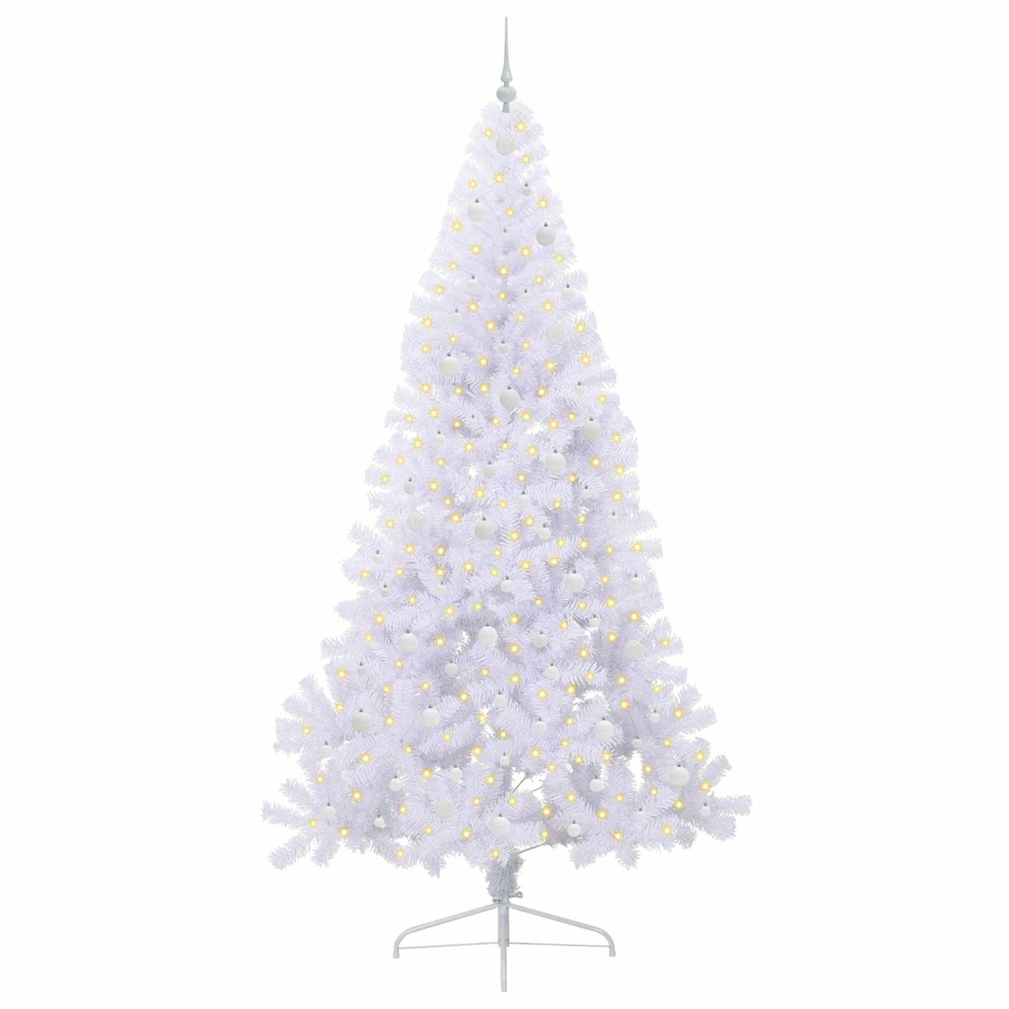 vidaXL Artificial Christmas Tree White 240 cm PVC and Steel - 53729