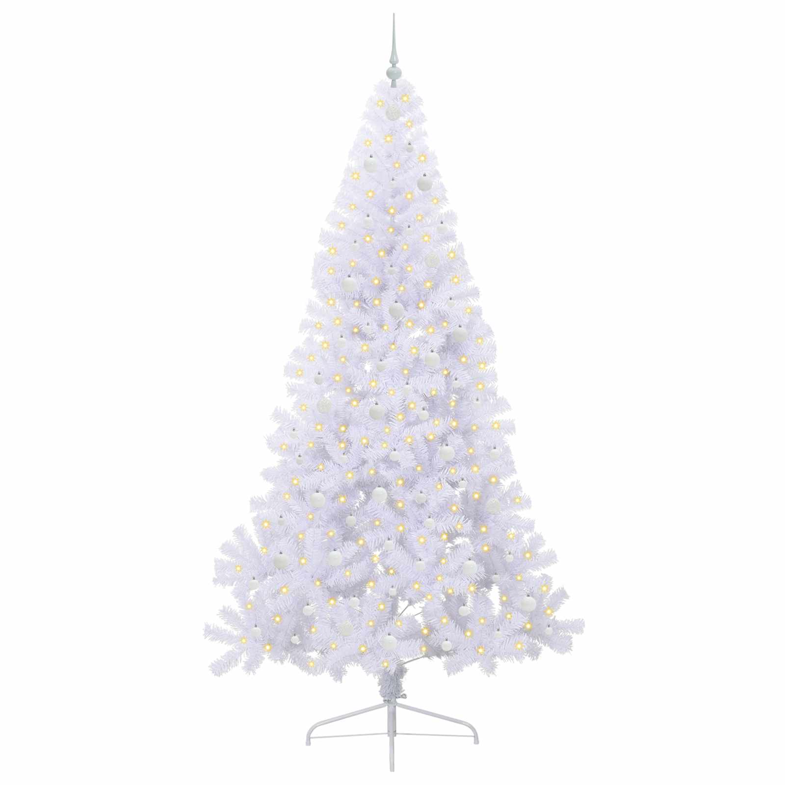 vidaXL Artificial Christmas Tree White 240 cm PVC and Steel - 53729