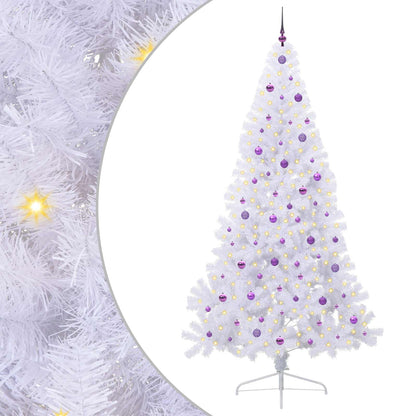 vidaXL Artificial Christmas Tree White 240 cm PVC and Steel - 53732
