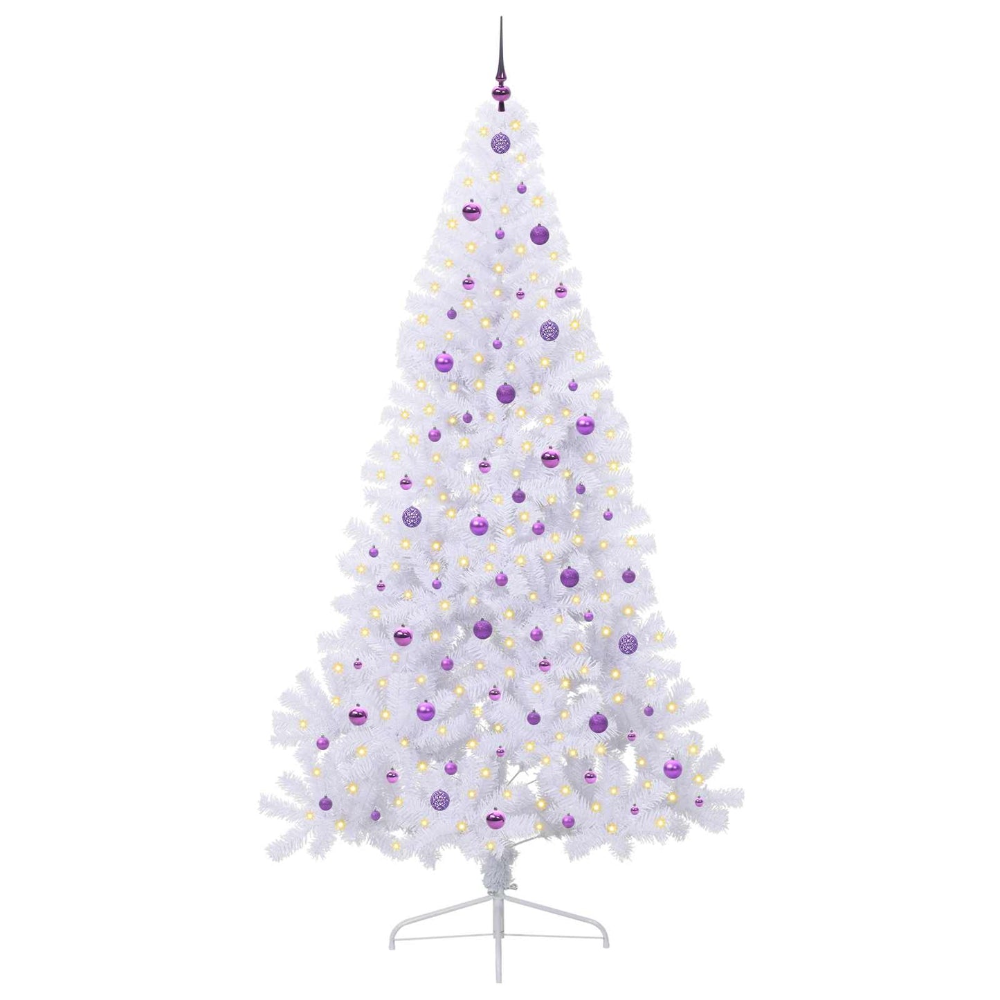 vidaXL Artificial Christmas Tree White 240 cm PVC and Steel - 53732