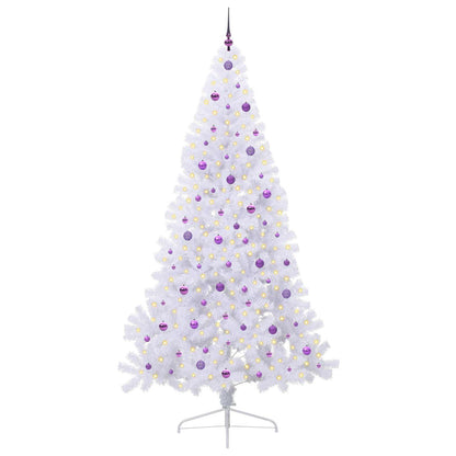 vidaXL Artificial Christmas Tree White 240 cm PVC and Steel - 53732