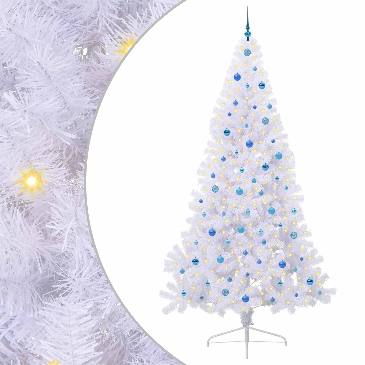 vidaXL Artificial Christmas Tree White 240 cm PVC and Steel - 53737