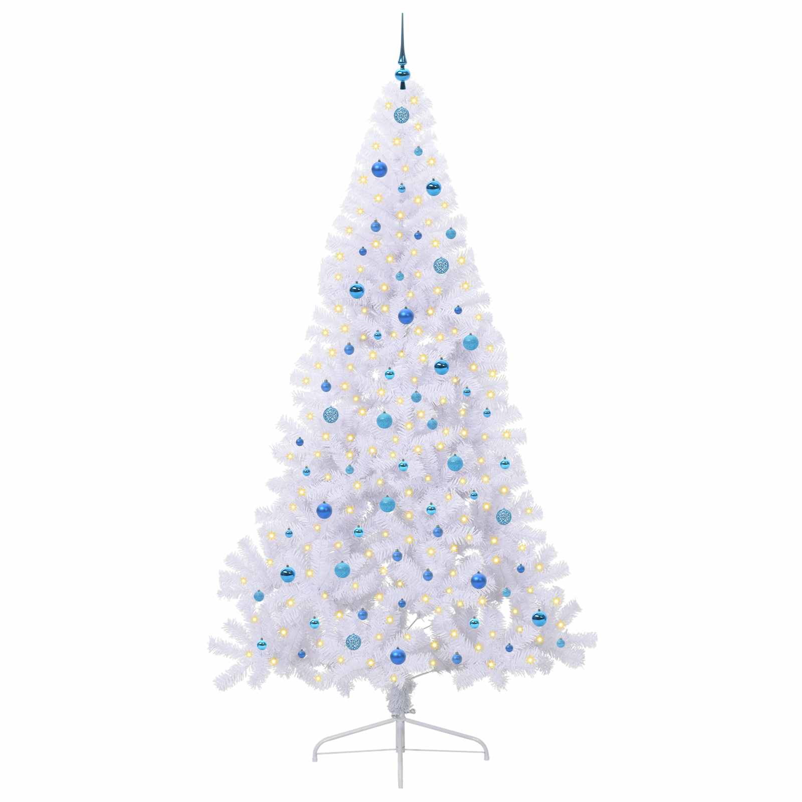 vidaXL Artificial Christmas Tree White 240 cm PVC and Steel - 53737