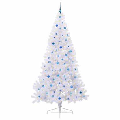 vidaXL Artificial Christmas Tree White 240 cm PVC and Steel - 53737