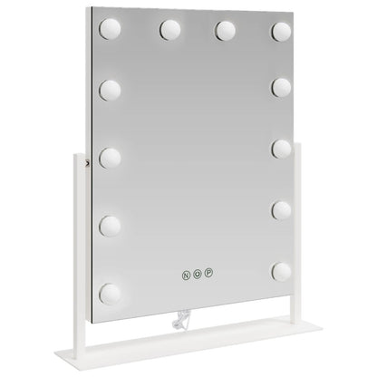 vidaXL LED Vanity Mirror White 44 x 10 x 53 cm Glass and Steel