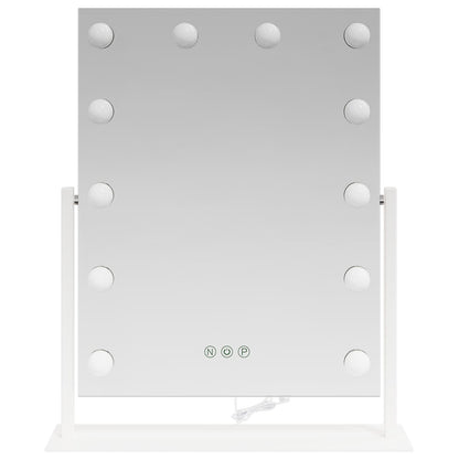vidaXL LED Vanity Mirror White 44 x 10 x 53 cm Glass and Steel