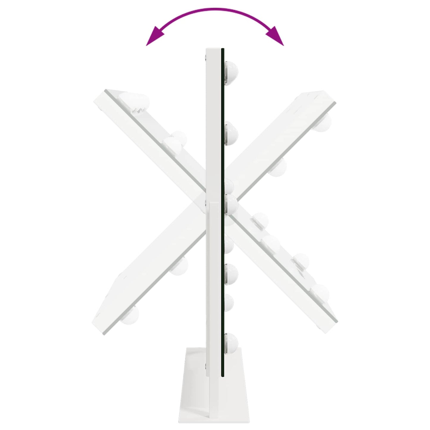 vidaXL LED Vanity Mirror White 44 x 10 x 53 cm Glass and Steel