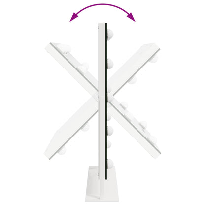 vidaXL LED Vanity Mirror White 44 x 10 x 53 cm Glass and Steel