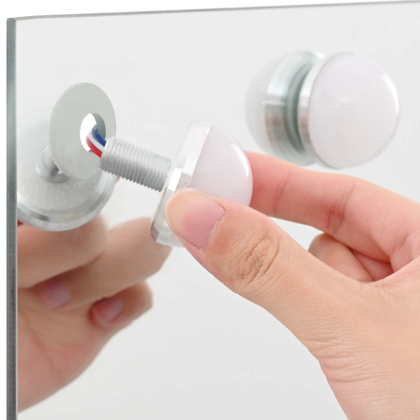 vidaXL LED Vanity Mirror White 50 x 10 x 44 cm Glass and Steel