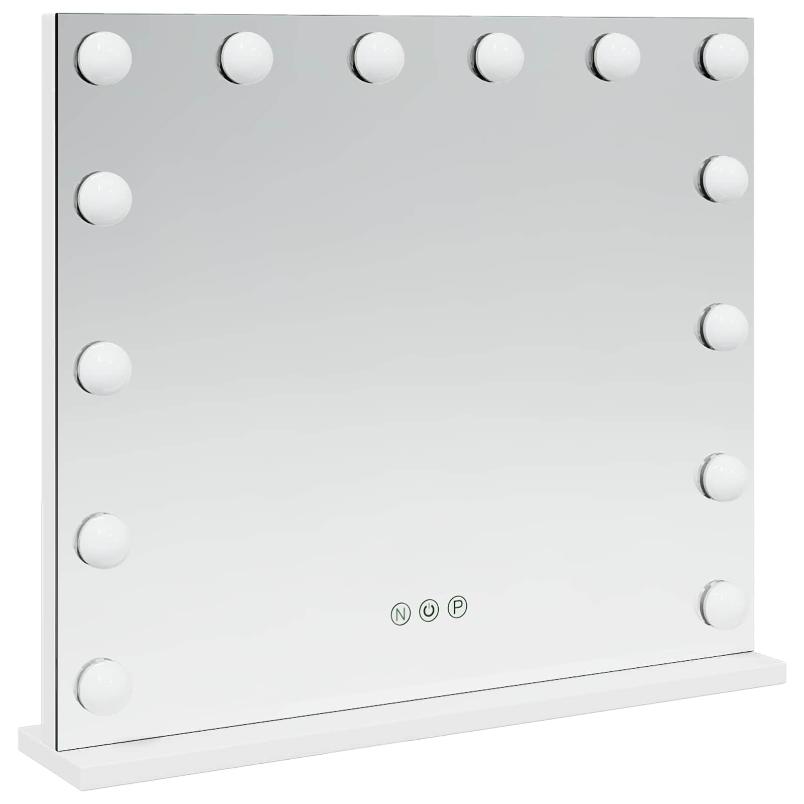 vidaXL LED Vanity Mirror White 50 x 10 x 44 cm Glass and Steel